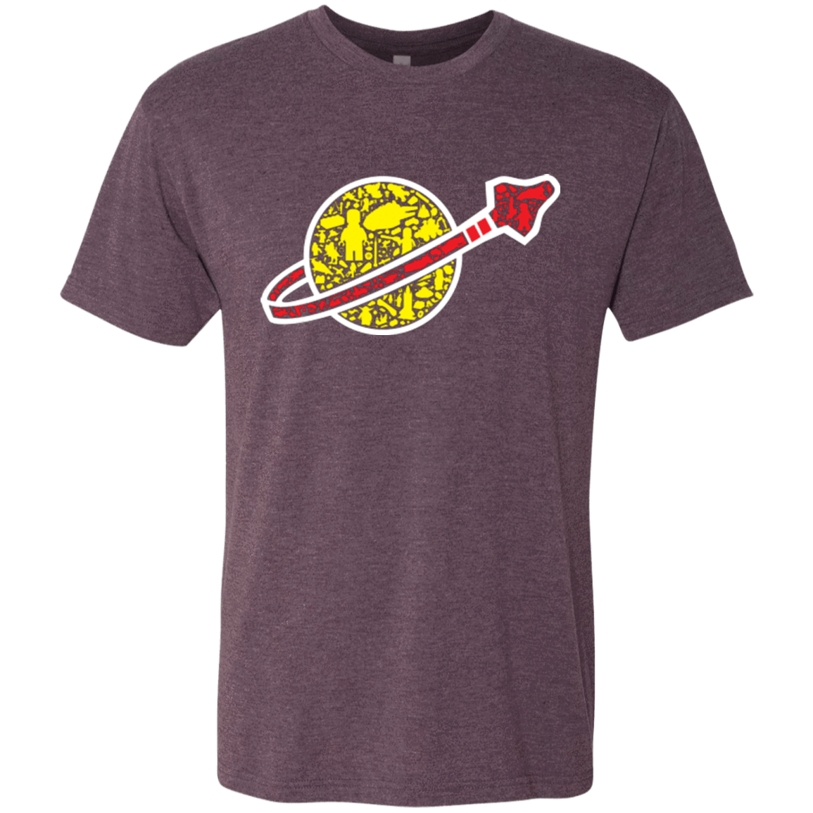 T-Shirts Vintage Purple / Small Building in Space Men's Triblend T-Shirt
