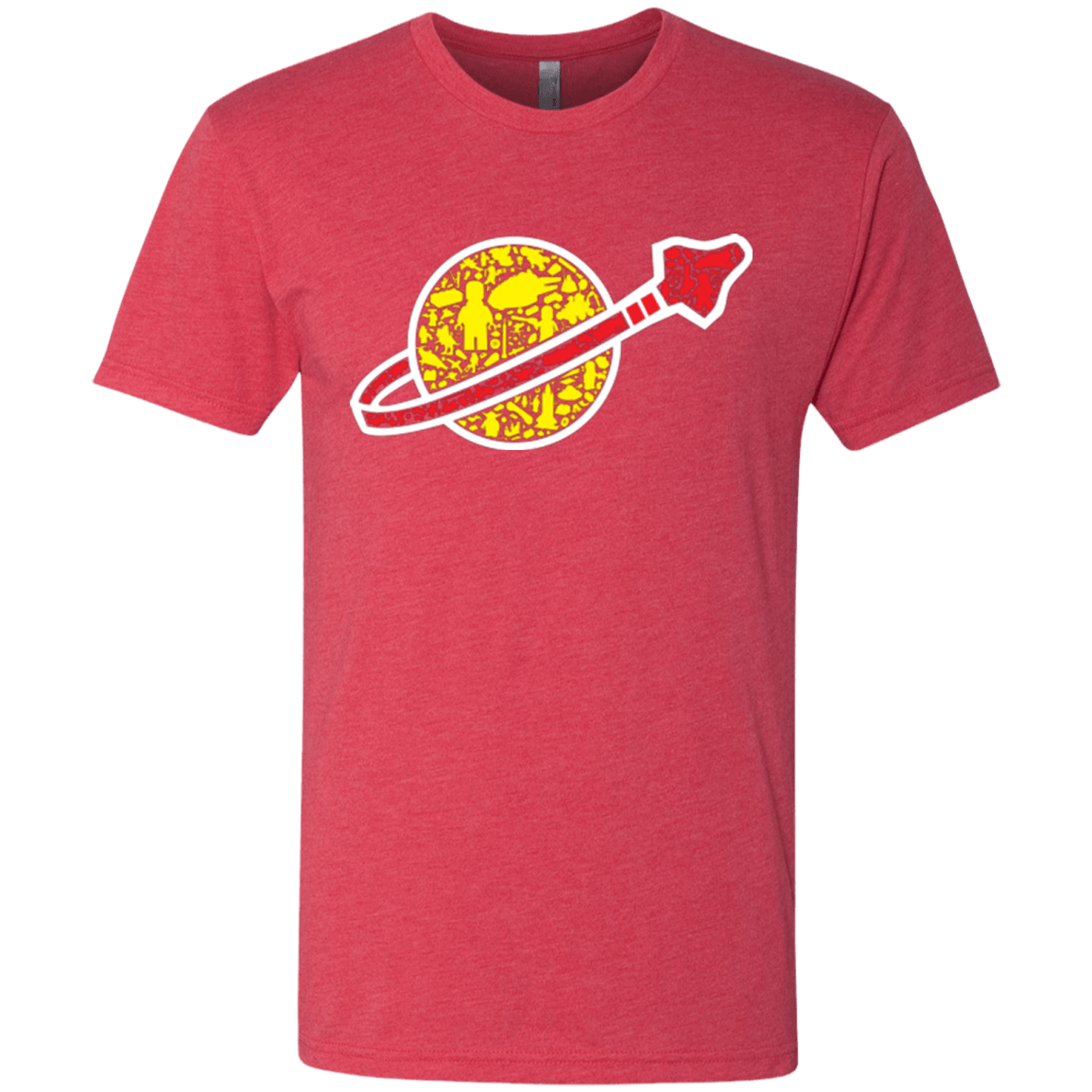T-Shirts Vintage Red / Small Building in Space Men's Triblend T-Shirt