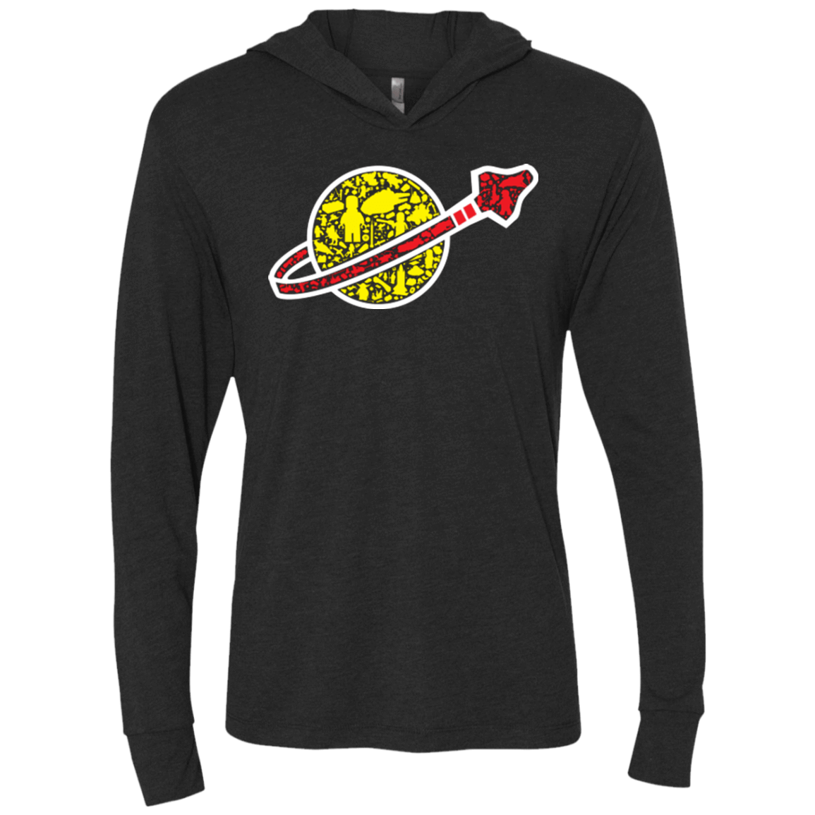 T-Shirts Vintage Black / X-Small Building in Space Triblend Long Sleeve Hoodie Tee