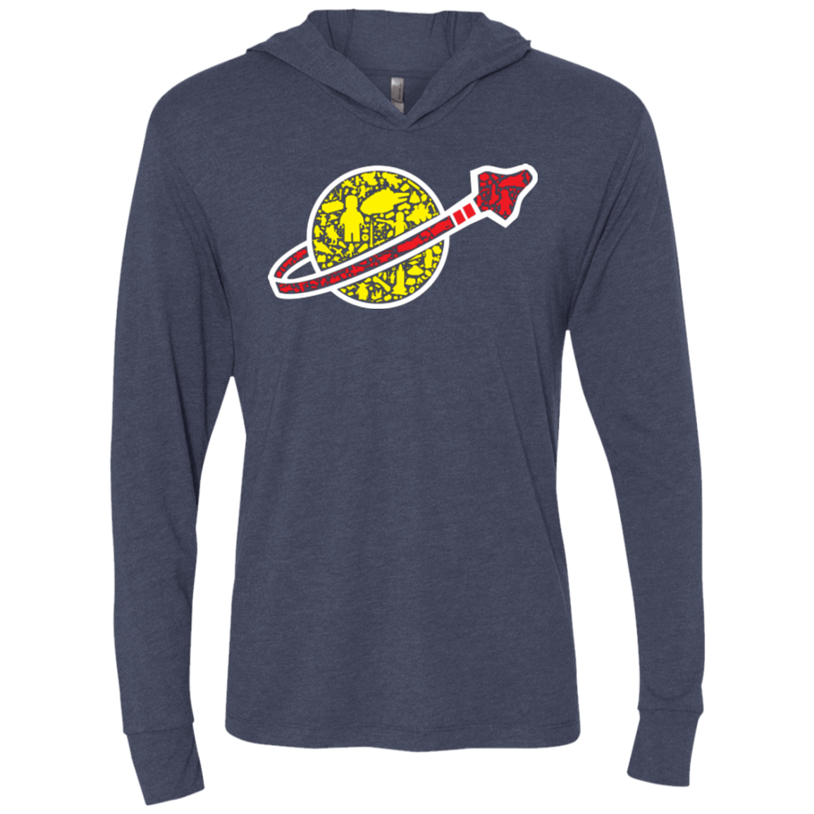 T-Shirts Vintage Navy / X-Small Building in Space Triblend Long Sleeve Hoodie Tee