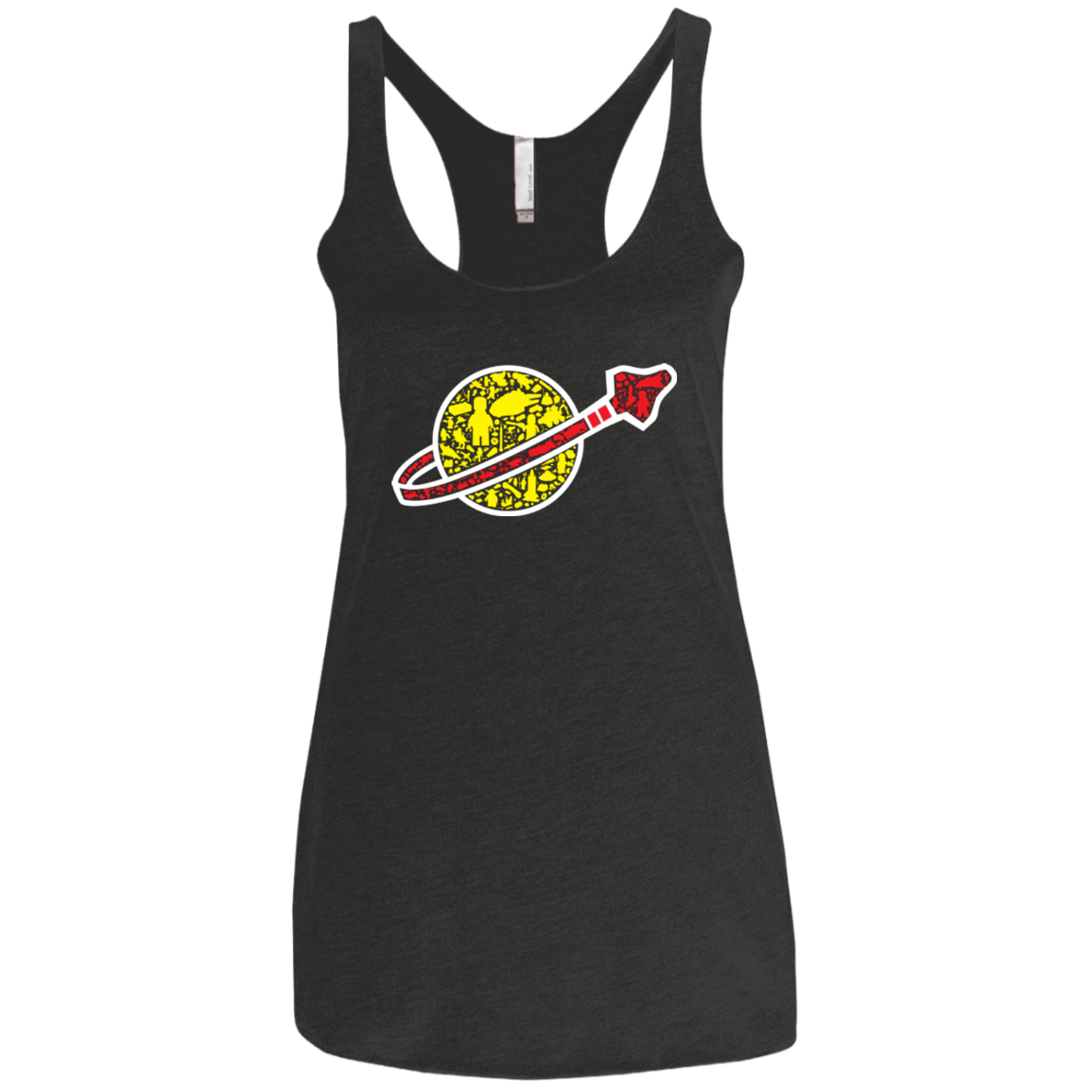 T-Shirts Vintage Black / X-Small Building in Space Women's Triblend Racerback Tank
