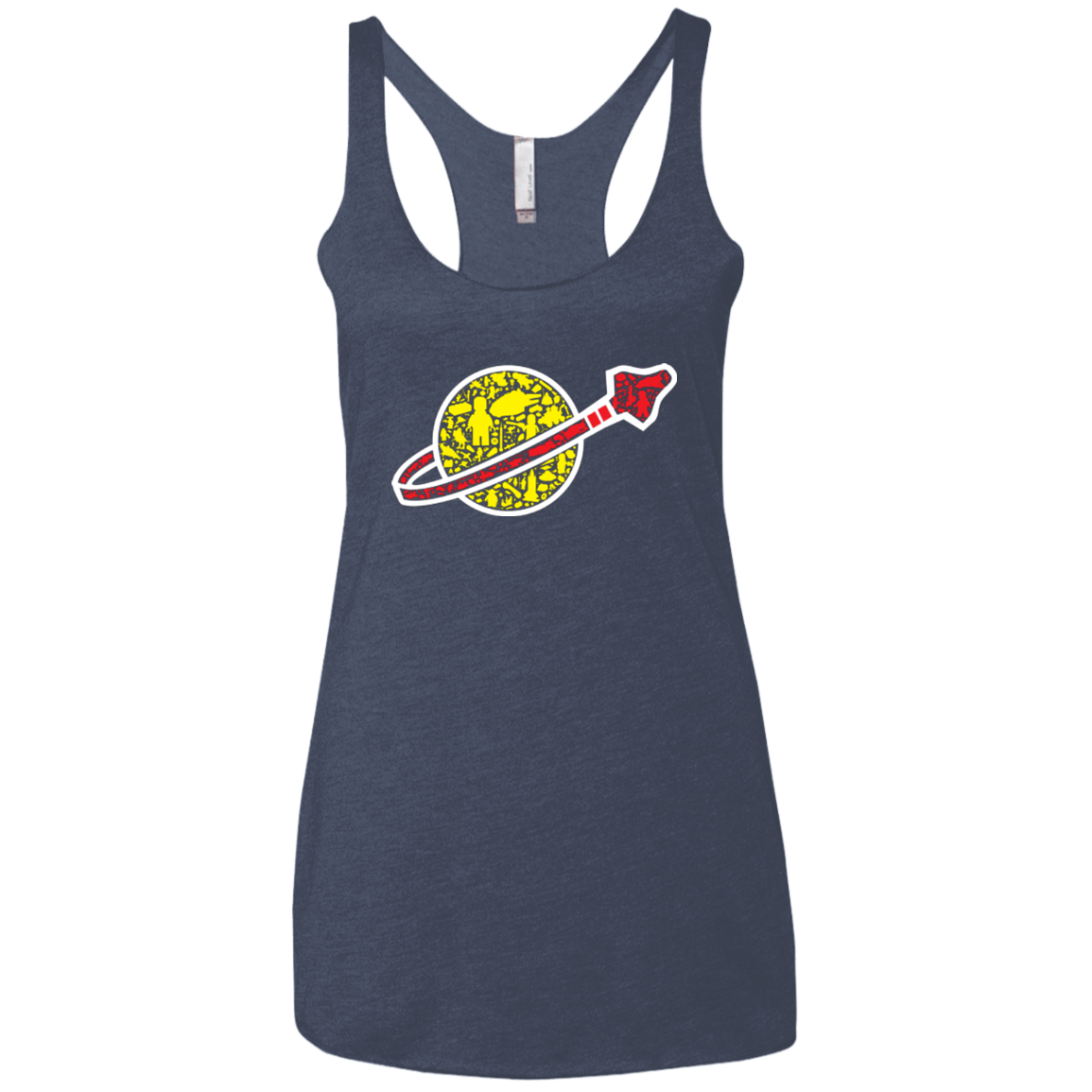 T-Shirts Vintage Navy / X-Small Building in Space Women's Triblend Racerback Tank