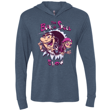 T-Shirts Indigo / X-Small Bulk and Skull Show Triblend Long Sleeve Hoodie Tee