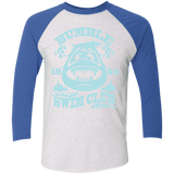 T-Shirts Heather White/Vintage Royal / X-Small Bumble Club Triblend 3/4 Sleeve