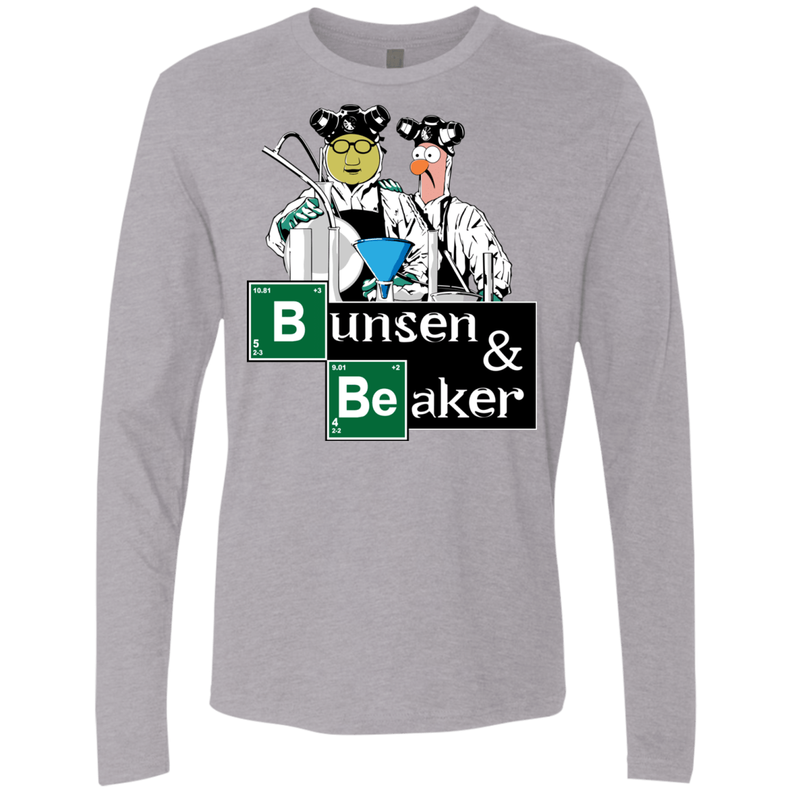 T-Shirts Heather Grey / Small Bunsen & Beaker Men's Premium Long Sleeve