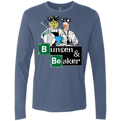 T-Shirts Indigo / Small Bunsen & Beaker Men's Premium Long Sleeve