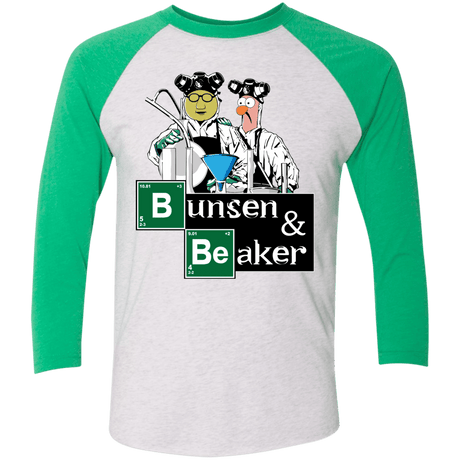 T-Shirts Heather White/Envy / X-Small Bunsen & Beaker Triblend 3/4 Sleeve