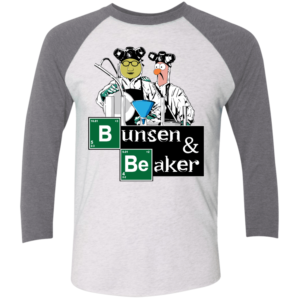T-Shirts Heather White/Premium Heather / X-Small Bunsen & Beaker Triblend 3/4 Sleeve