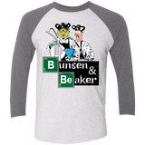 T-Shirts Heather White/Premium Heather / X-Small Bunsen & Beaker Triblend 3/4 Sleeve