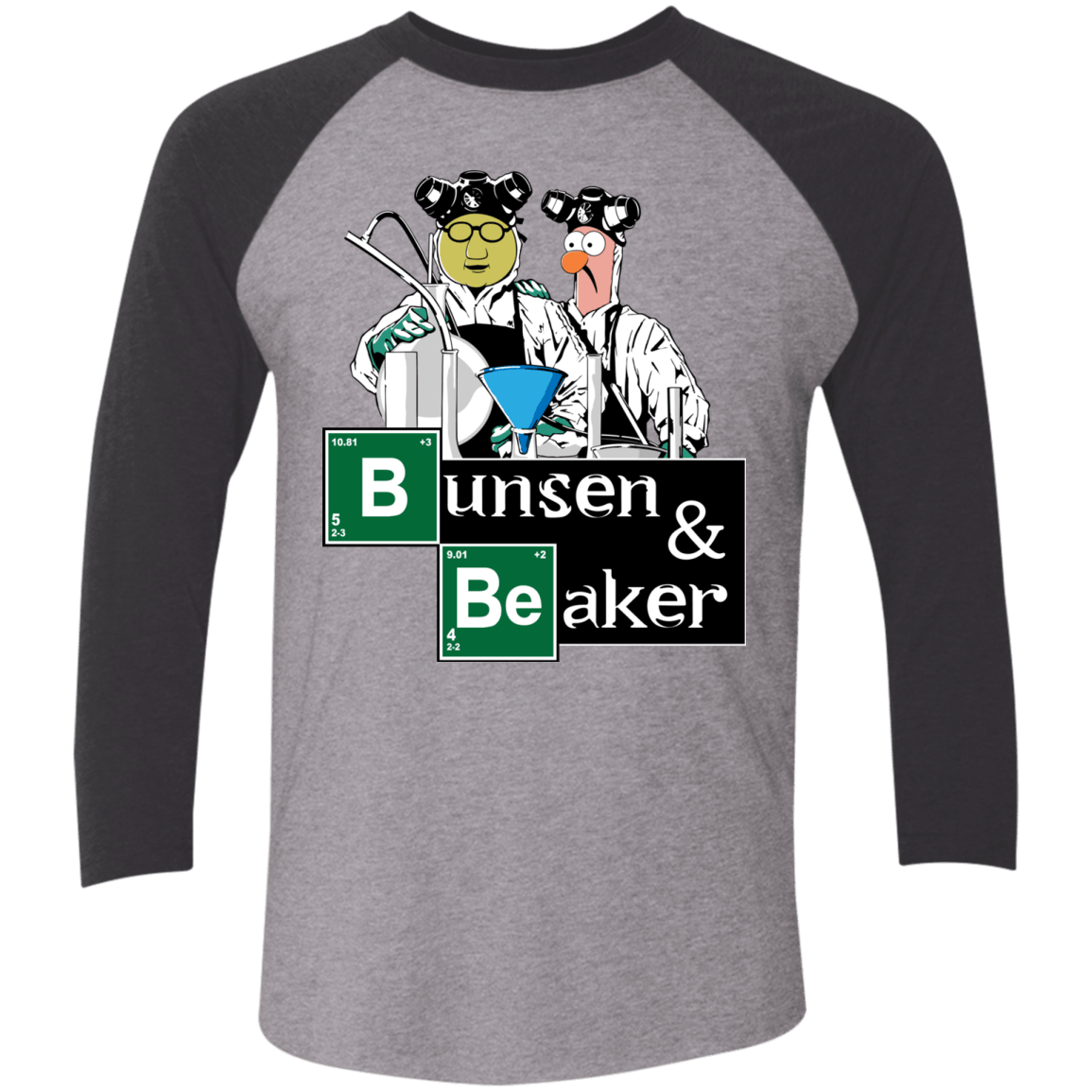 T-Shirts Premium Heather/ Vintage Black / X-Small Bunsen & Beaker Triblend 3/4 Sleeve