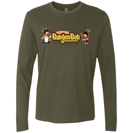 T-Shirts Military Green / Small Burger Bob Men's Premium Long Sleeve
