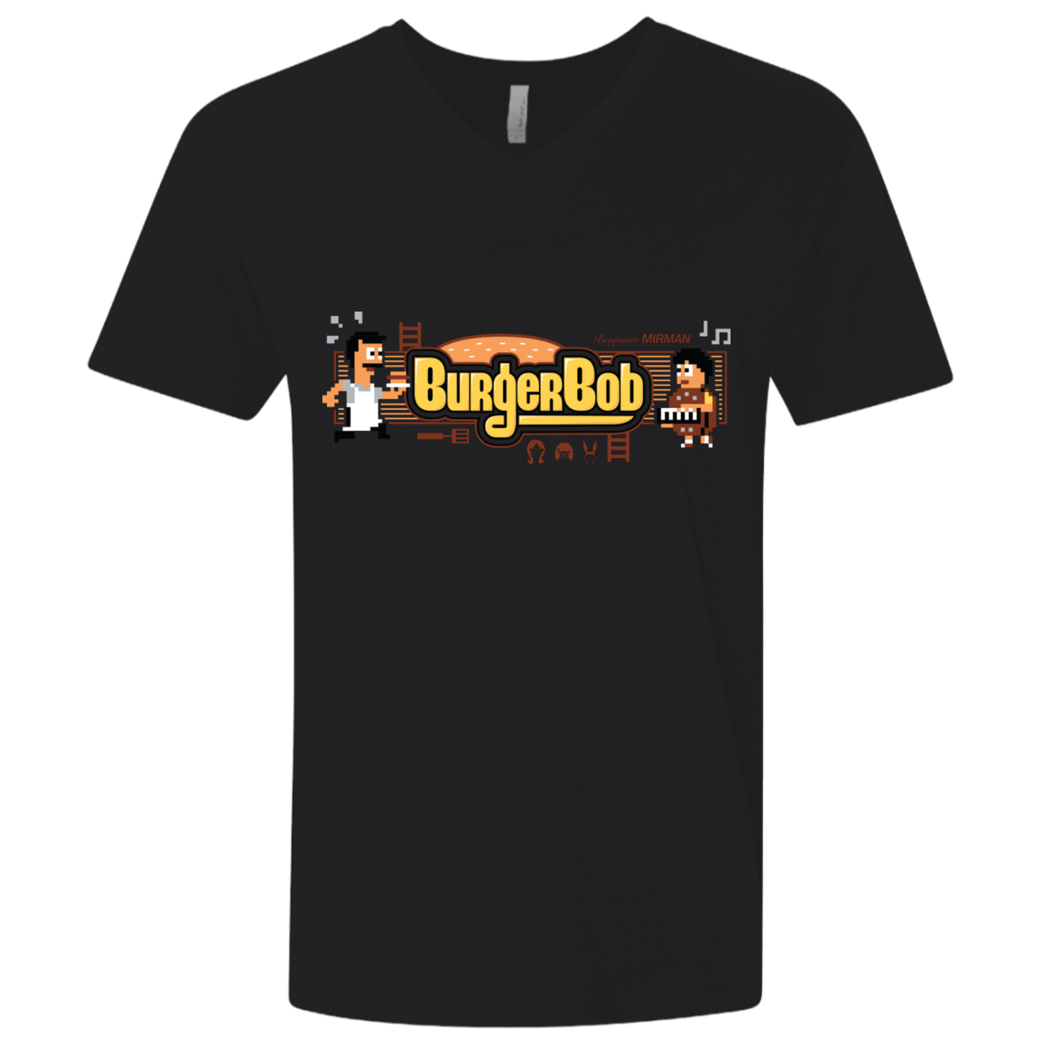T-Shirts Black / X-Small Burger Bob Men's Premium V-Neck