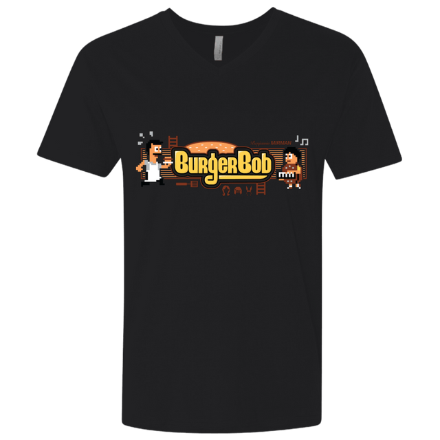 T-Shirts Black / X-Small Burger Bob Men's Premium V-Neck