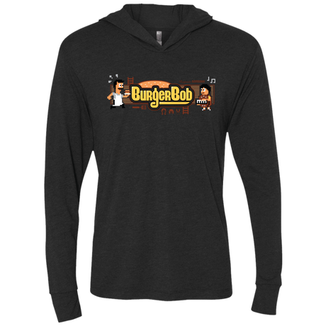 T-Shirts Vintage Black / X-Small Burger Bob Triblend Long Sleeve Hoodie Tee