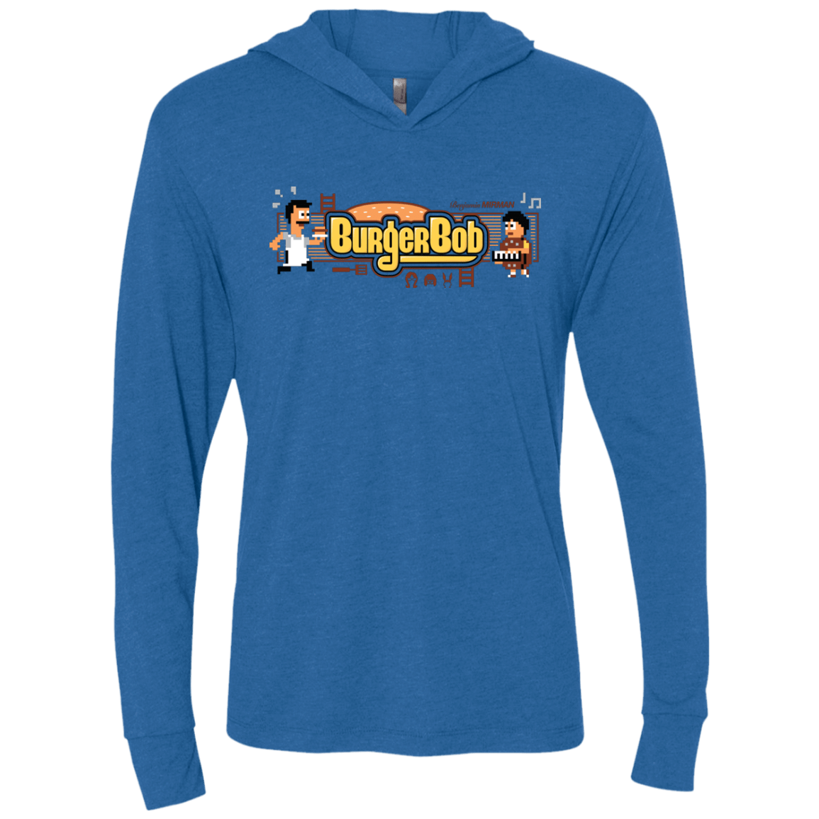 T-Shirts Vintage Royal / X-Small Burger Bob Triblend Long Sleeve Hoodie Tee