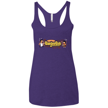 T-Shirts Purple / X-Small Burger Bob Women's Triblend Racerback Tank
