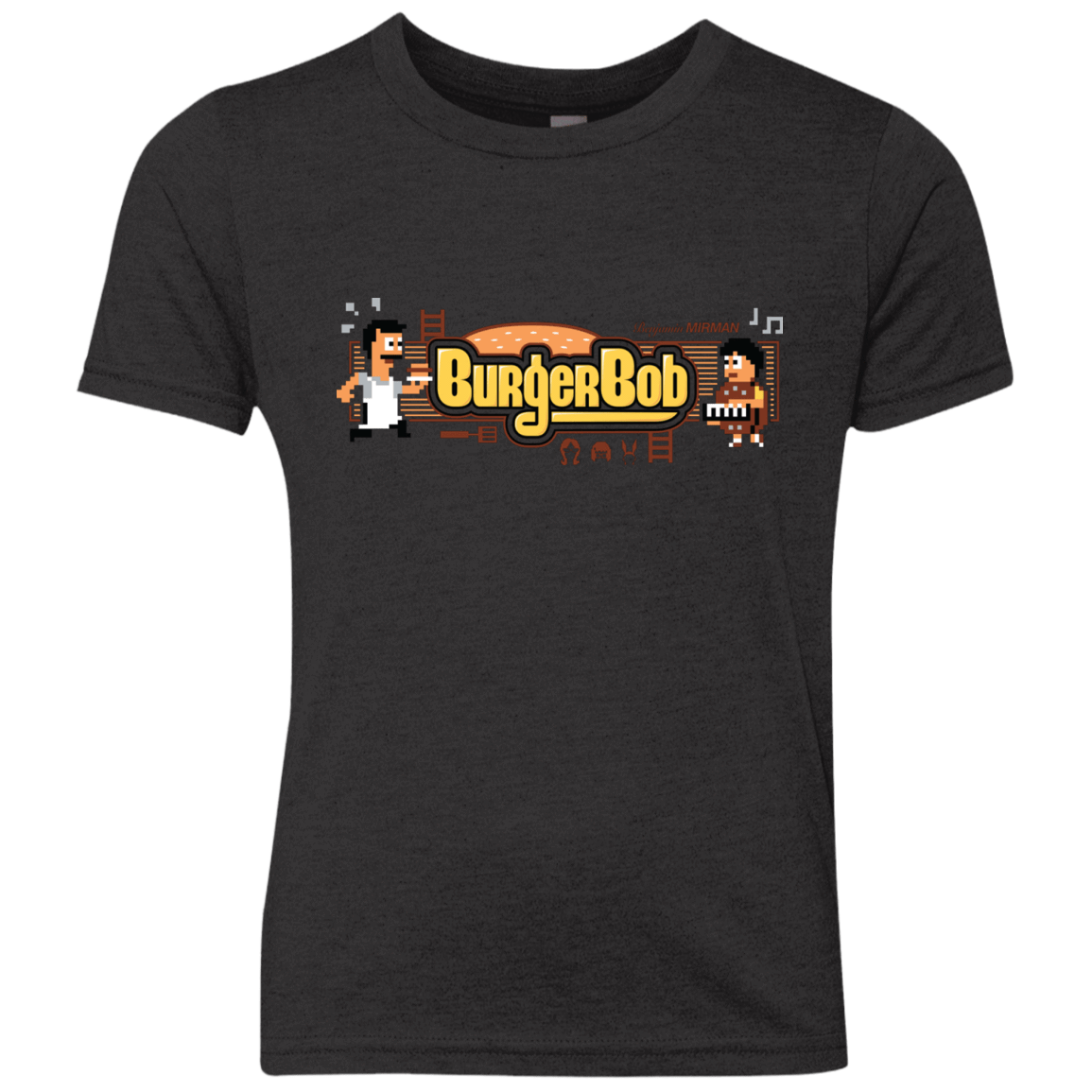 T-Shirts Vintage Black / YXS Burger Bob Youth Triblend T-Shirt