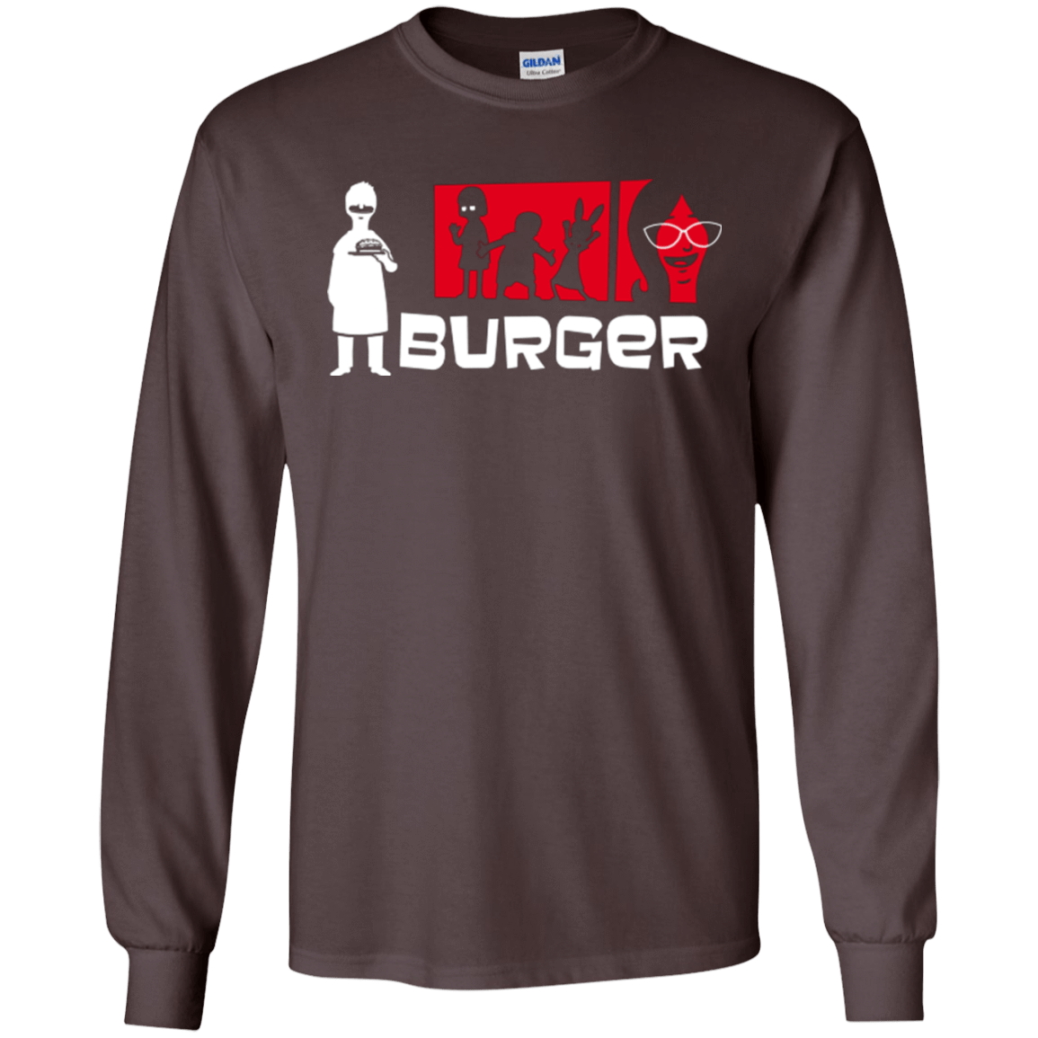 T-Shirts Dark Chocolate / S Burger Men's Long Sleeve T-Shirt