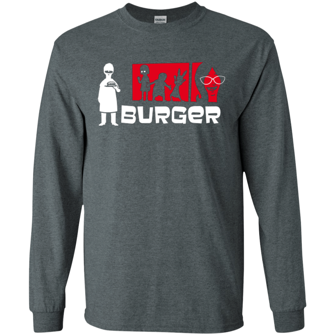 T-Shirts Dark Heather / S Burger Men's Long Sleeve T-Shirt