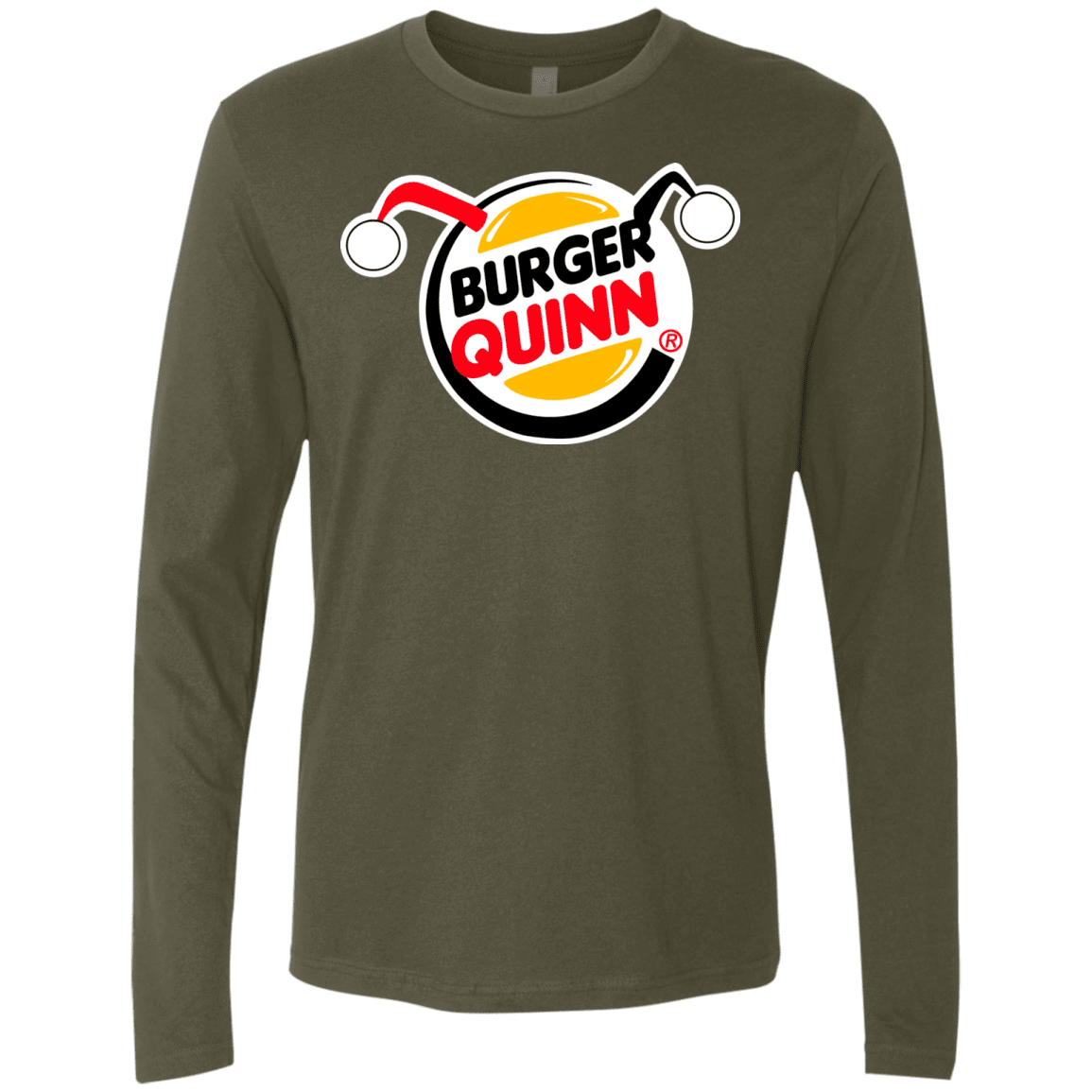 T-Shirts Military Green / Small Burger Quinn Men's Premium Long Sleeve