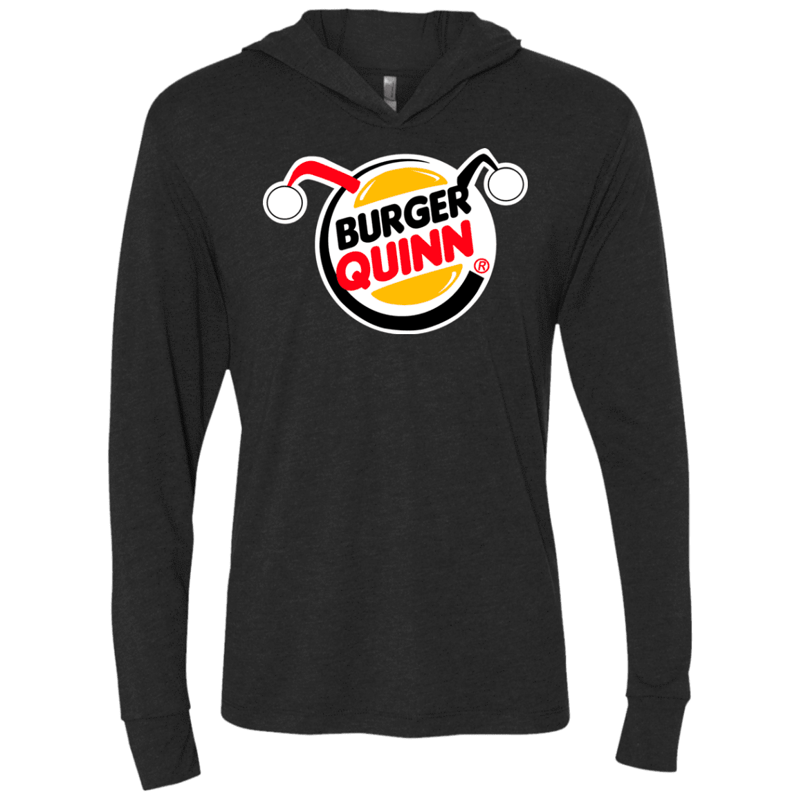 Burger Quinn Triblend Long Sleeve Hoodie Tee