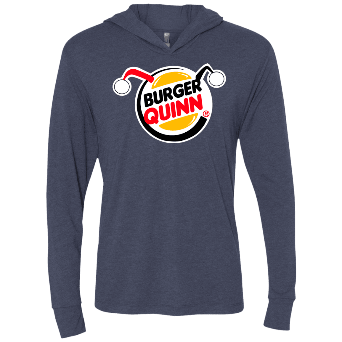 Burger Quinn Triblend Long Sleeve Hoodie Tee