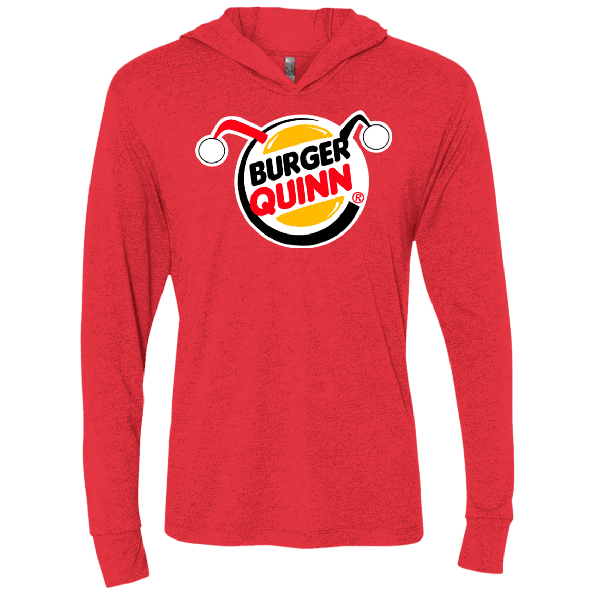 Burger Quinn Triblend Long Sleeve Hoodie Tee
