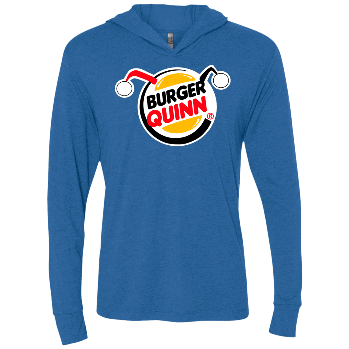 Burger Quinn Triblend Long Sleeve Hoodie Tee