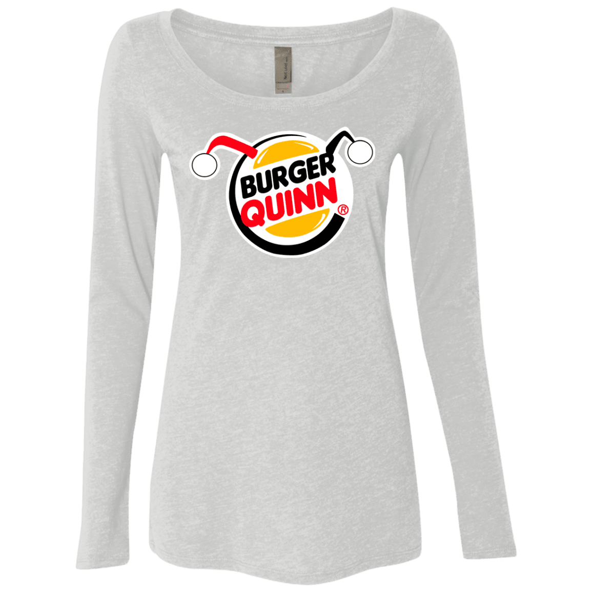 T-Shirts Heather White / Small Burger Quinn Women's Triblend Long Sleeve Shirt
