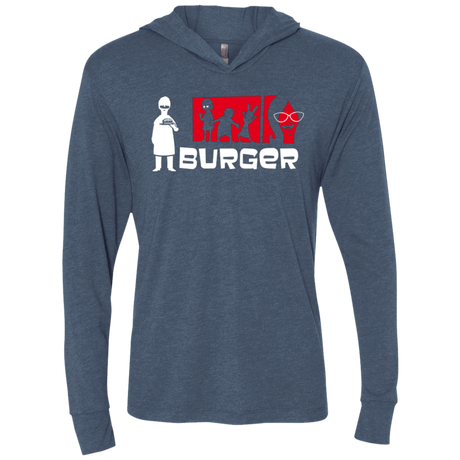 T-Shirts Indigo / X-Small Burger Triblend Long Sleeve Hoodie Tee