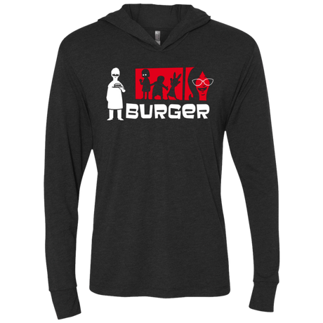 T-Shirts Vintage Black / X-Small Burger Triblend Long Sleeve Hoodie Tee