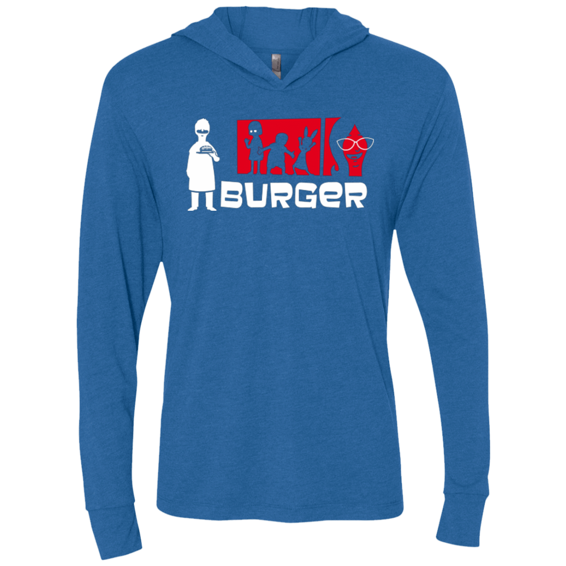 T-Shirts Vintage Royal / X-Small Burger Triblend Long Sleeve Hoodie Tee