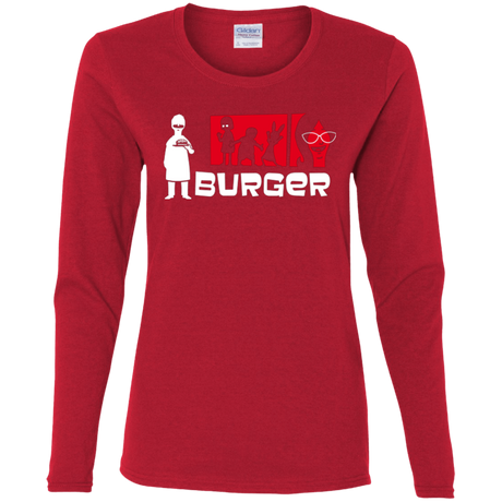 T-Shirts Red / S Burger Women's Long Sleeve T-Shirt