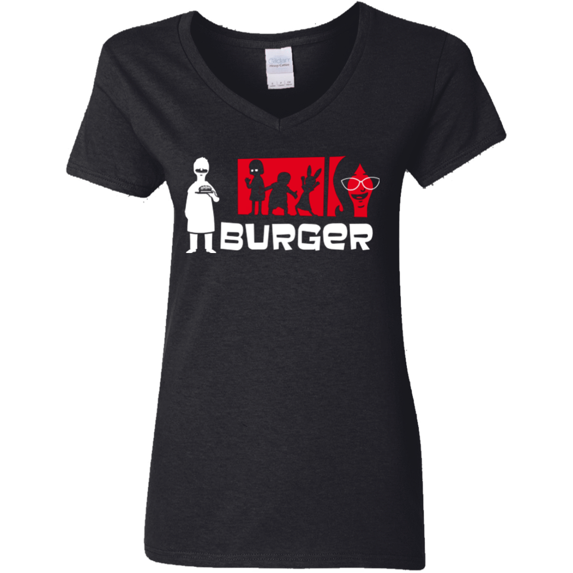 T-Shirts Black / S Burger Women's V-Neck T-Shirt