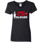 T-Shirts Black / S Burger Women's V-Neck T-Shirt