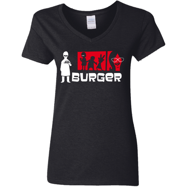 T-Shirts Black / S Burger Women's V-Neck T-Shirt