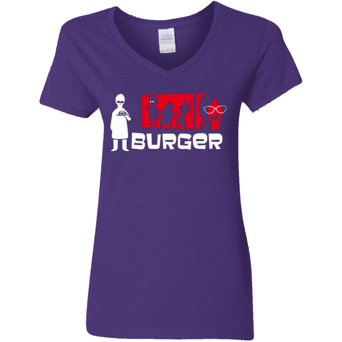 T-Shirts Purple / S Burger Women's V-Neck T-Shirt