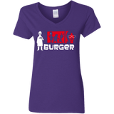 T-Shirts Purple / S Burger Women's V-Neck T-Shirt