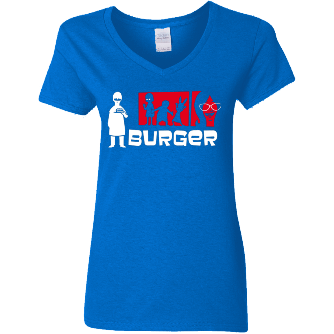 T-Shirts Royal / S Burger Women's V-Neck T-Shirt