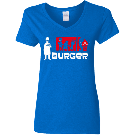 T-Shirts Royal / S Burger Women's V-Neck T-Shirt