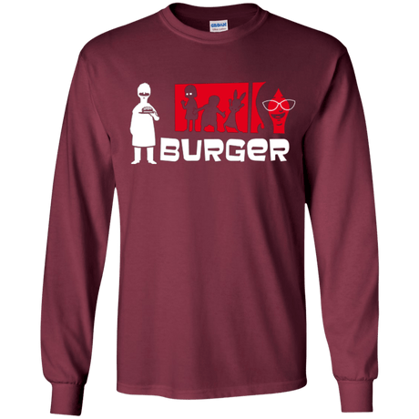 T-Shirts Maroon / YS Burger Youth Long Sleeve T-Shirt
