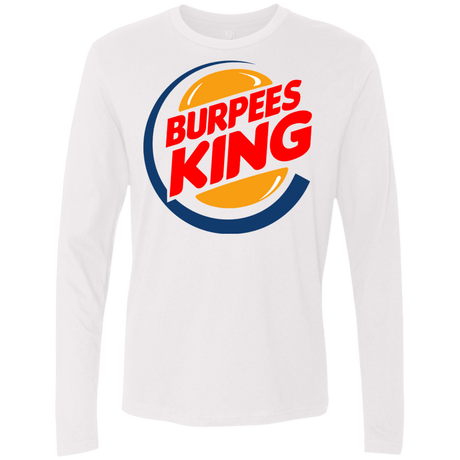 T-Shirts White / Small Burpees King Men's Premium Long Sleeve