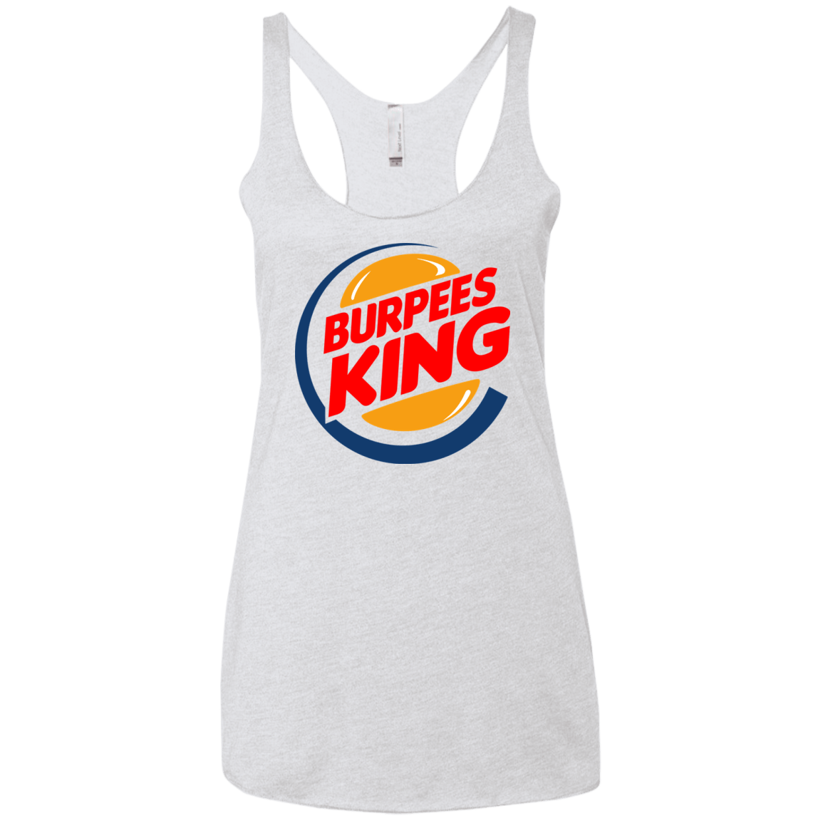 T-Shirts Heather White / X-Small Burpees King Women's Triblend Racerback Tank