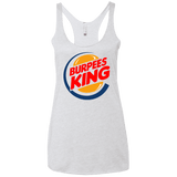 T-Shirts Heather White / X-Small Burpees King Women's Triblend Racerback Tank