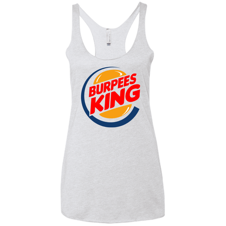 T-Shirts Heather White / X-Small Burpees King Women's Triblend Racerback Tank