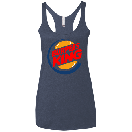 T-Shirts Vintage Navy / X-Small Burpees King Women's Triblend Racerback Tank