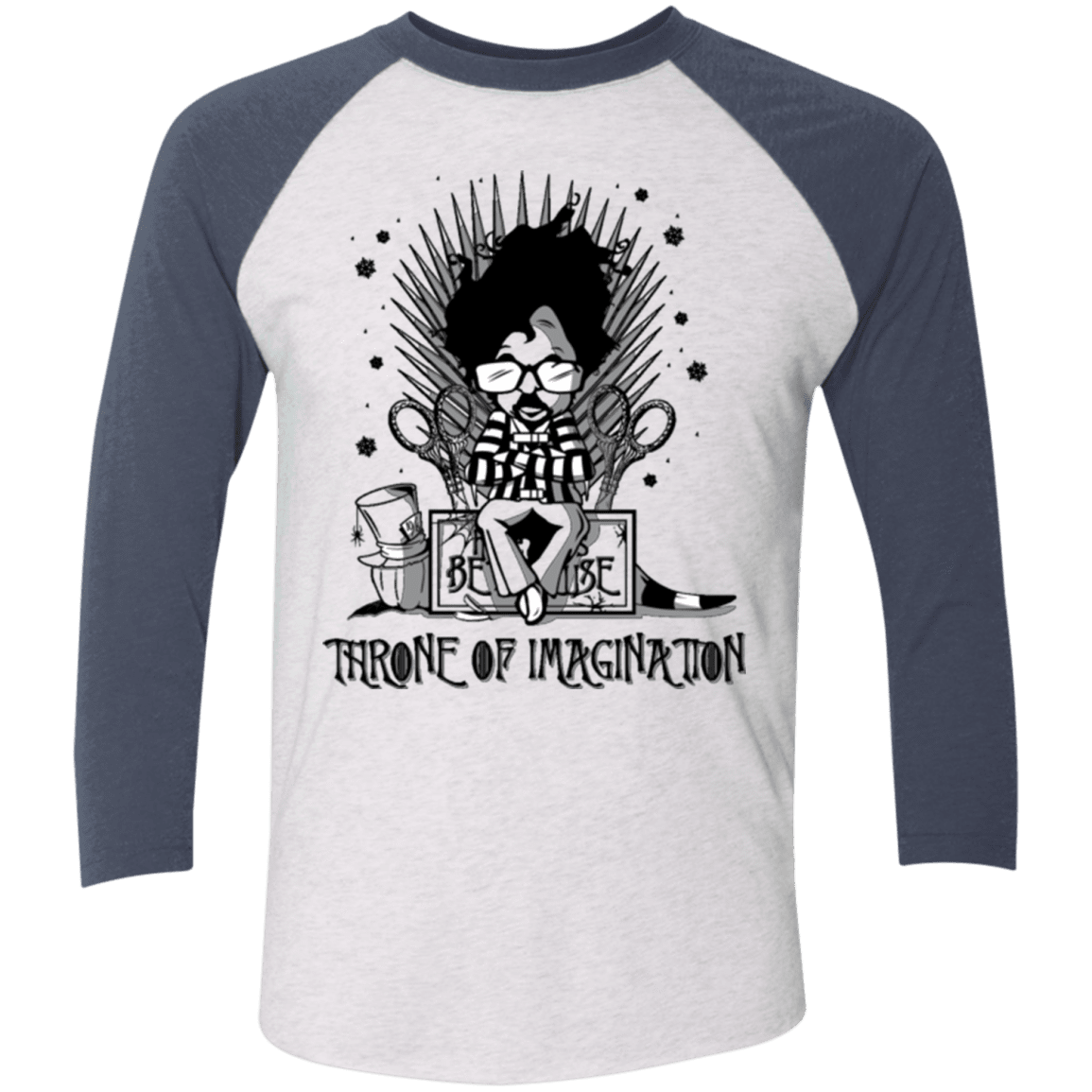 T-Shirts Heather White/Indigo / X-Small Burtons Iron Throne Men's Triblend 3/4 Sleeve
