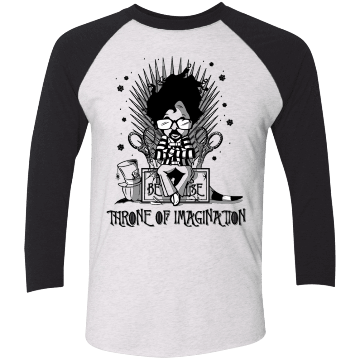 T-Shirts Heather White/Vintage Black / X-Small Burtons Iron Throne Men's Triblend 3/4 Sleeve