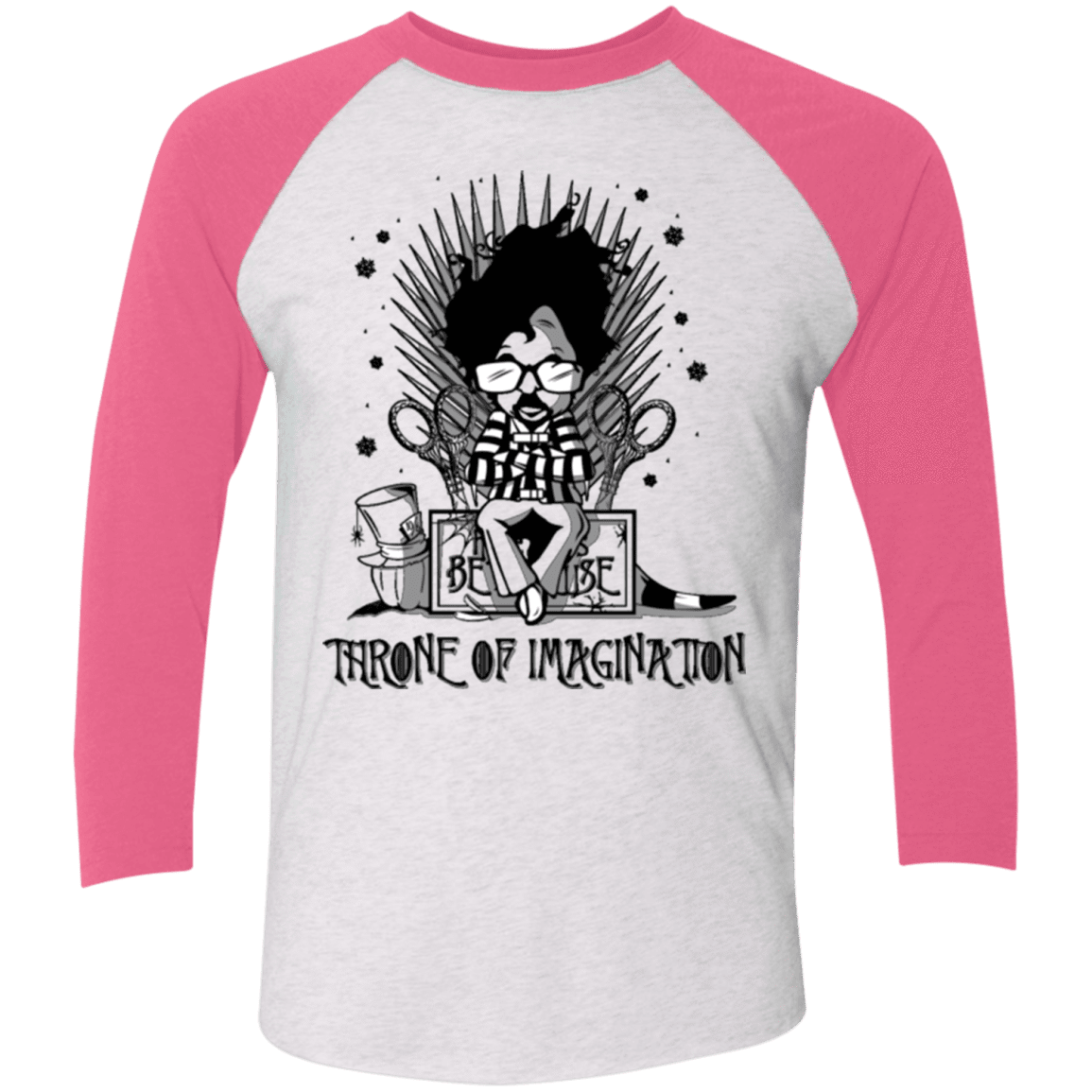 T-Shirts Heather White/Vintage Pink / X-Small Burtons Iron Throne Men's Triblend 3/4 Sleeve