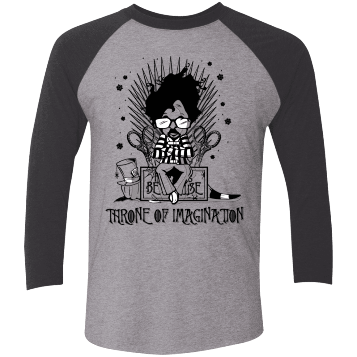 T-Shirts Premium Heather/ Vintage Black / X-Small Burtons Iron Throne Men's Triblend 3/4 Sleeve
